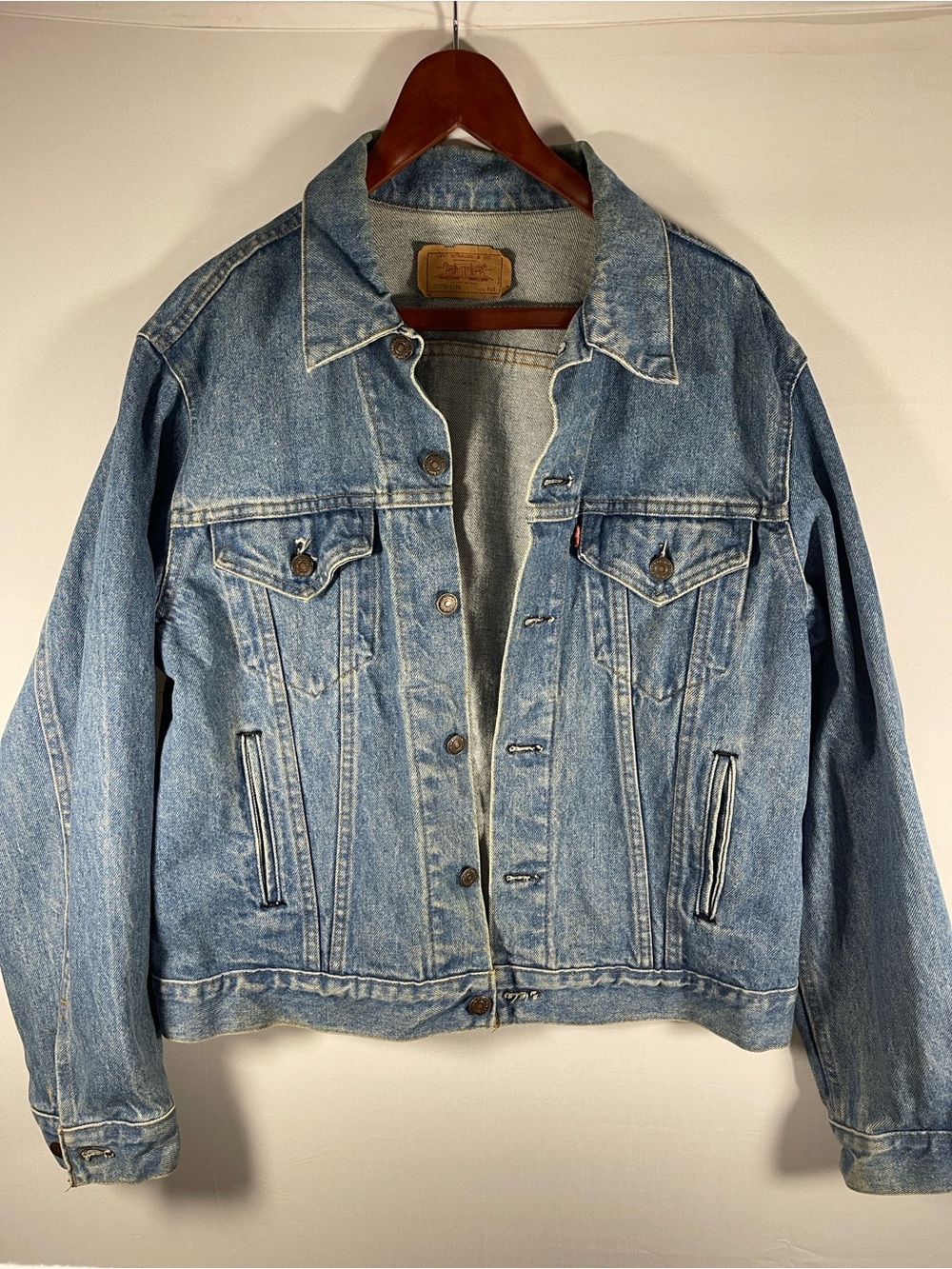 VTG 1986 Type 3 Men’s Levi's Light Blue Denim Trucker Jacket Size 46R